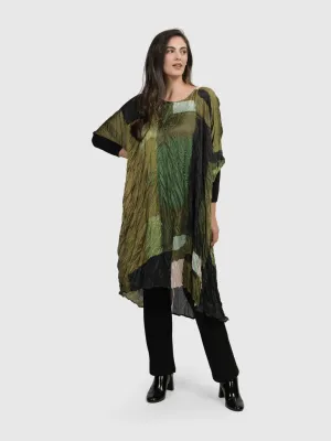 AD106O SATIN CRUSH OLIVE DRESS