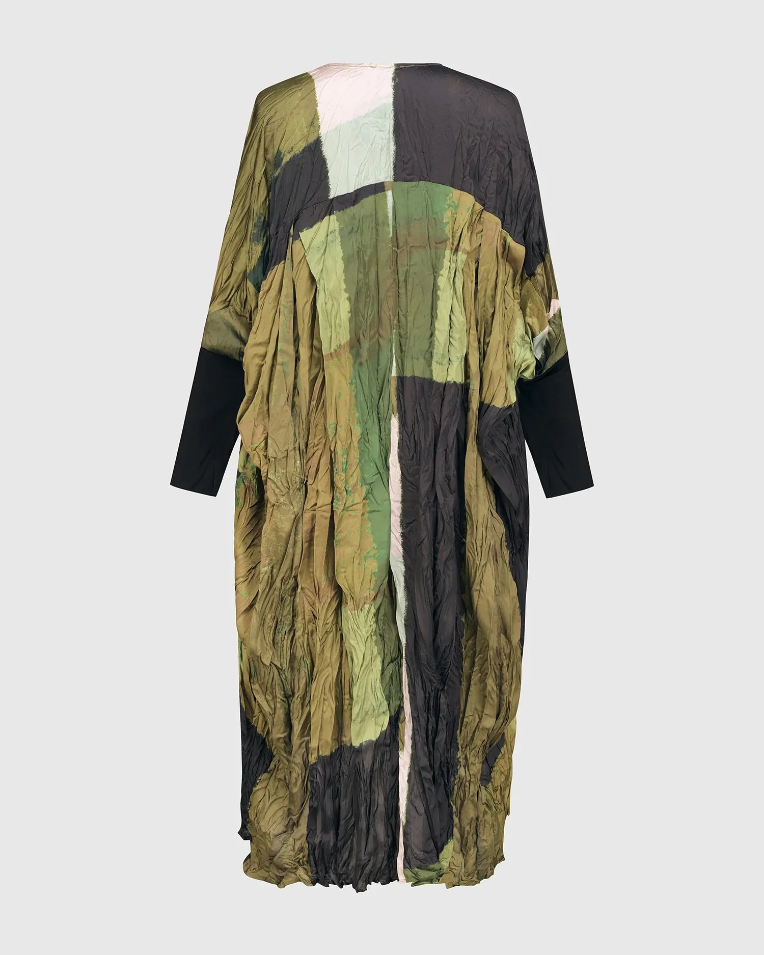 AD106O SATIN CRUSH OLIVE DRESS