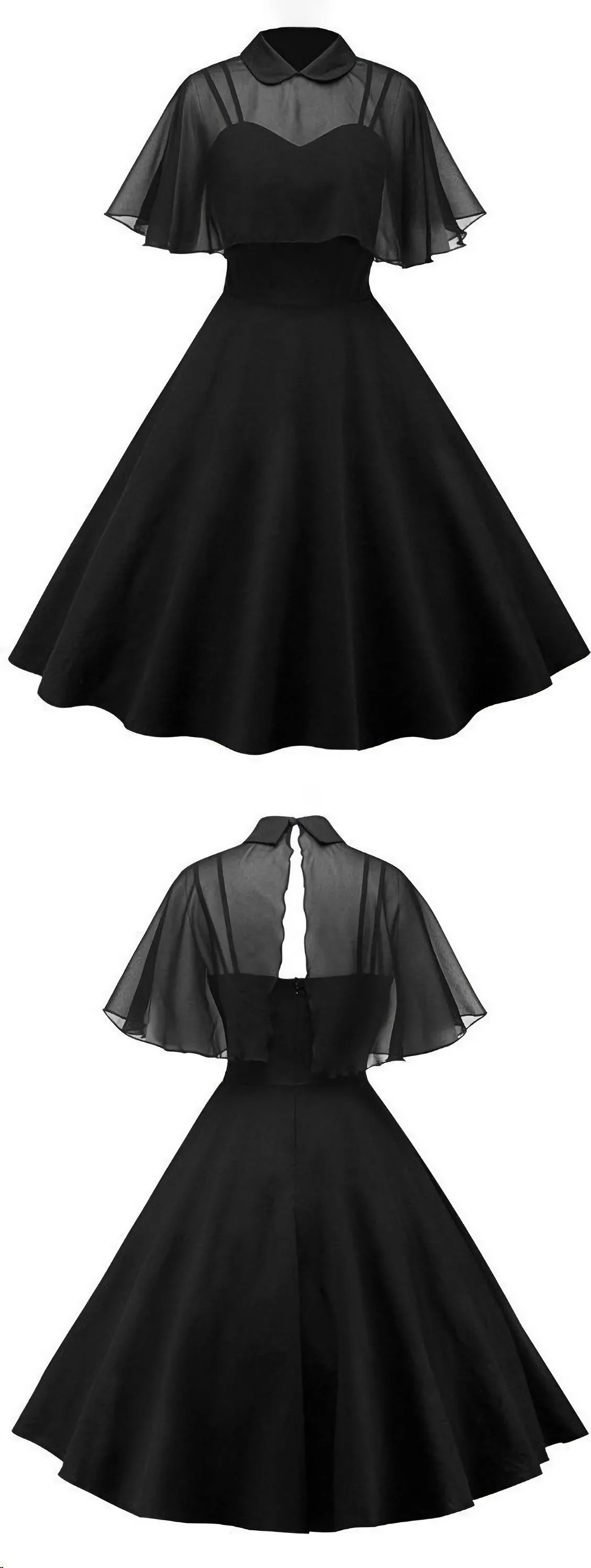Black Tea Length Homecoming Dress Charming Dress