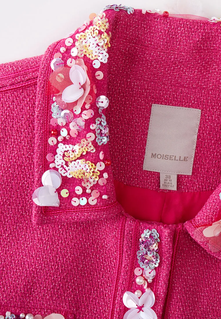 Dolly Vibrant Pink Embellished Vest