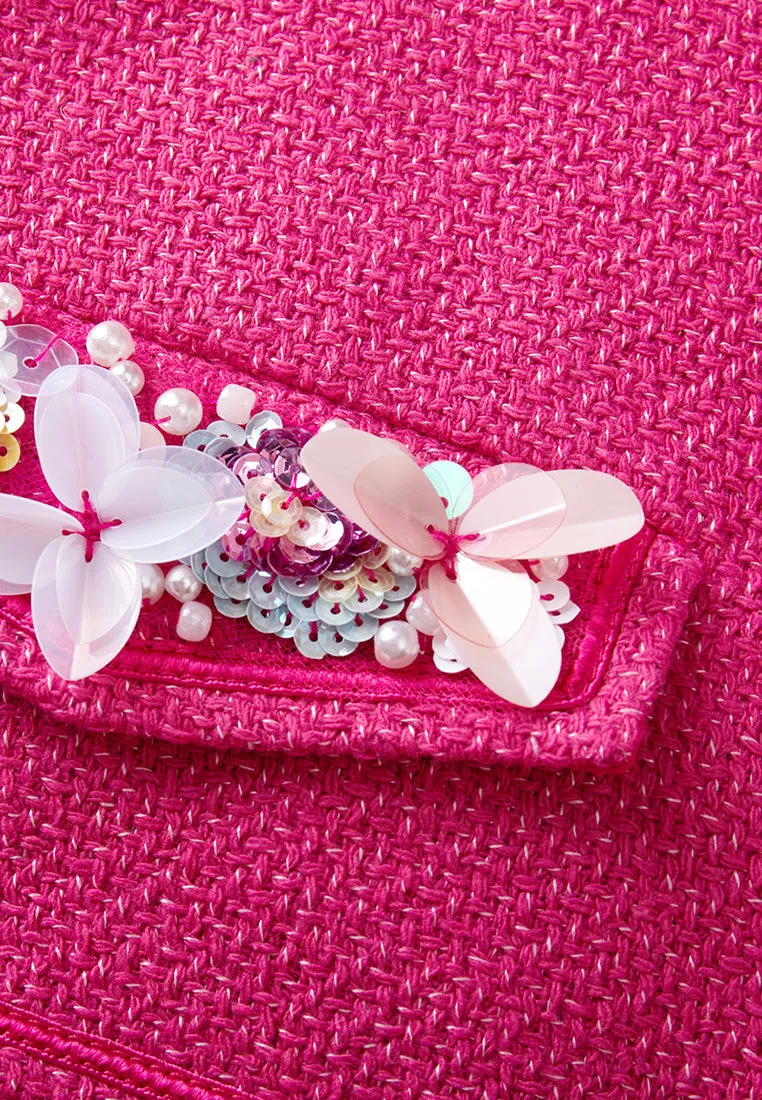 Dolly Vibrant Pink Embellished Vest
